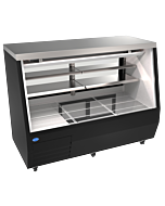 Zanduco 71" Black Square Glass Refrigerated Double-Duty Deli Case - 115V, 816W