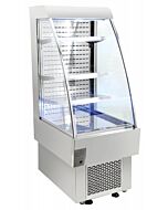 Zanduco 24" Grab-and-Go Open Silver Refrigerated Floor Display Showcase with 230L Capacity - 110V, 1230W