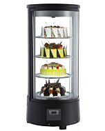 Zanduco 18" Rotating Circular Refrigerated Countertop Display Case with 72L Capacity - 110V, 170W