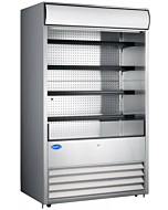 Zanduco 48" Grab-and-Go Open Stainless Steel Refrigerated Floor Self-Serve Display Case with 700L Capacity - 220V, 2650W
