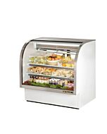 True TCGG-48-LD 48" White Curved Glass Refrigerated Deli Case - 23.5 cu. ft.
