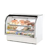 True TCGG-60-LD 60" White Curved Glass Refrigerated Deli Case - 30 cu. ft.