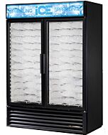 True 54" GDIM-49NT-HC~TSL01 No Tank Two Section Glass Door Ice Merchandiser - 49 Cu Ft