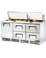 True TFP-72-30M-D-4-HC 72" One Door/Four Drawer Sandwich/Salad Prep