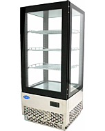 Zanduco 17" Countertop Refrigerated Showcase with Four Sided Glass and Stainless Steel Base - 110V, 180W