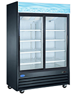 Zanduco 53" Two Sliding Glass Door Black Merchandiser Refrigerator with 1270L Capacity - 110V