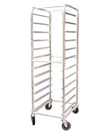 Omcan 12 Pan End Load Bun / Sheet Pan Rack Aluminum with 5" Spacing and Casters