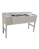 Zanduco Under Bar Sink 3 Compartment 10" x 14" x 10" with 2 Drain Boards