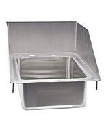 Zanduco 10" x 14" x 5" Stainless Steel 1-Tub Drop In Sink with 6" Left-Back-Right Splash