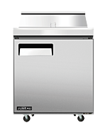Juneau 28" Refrigerated Prep Table with One Door, 3.4 cu.ft. - 115V, 510W
