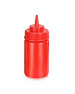 Omcan 12 oz. Red Wide Mouth Condiment Squeeze Bottle, 6pcs/Pack