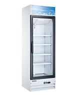 Aurora 26" White Single Glass Door Refrigerator with Lightbox and 382L Capacity - 120V, 288W - USA