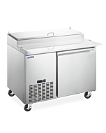 Aurora 45" Refrigerated 1-Door Pizza Prep Table with 7.8 cu.ft Capacity - 115V, 1/3 HP