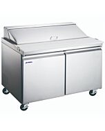 Aurora 60" Mega Refrigerated Prep Table with 2 Doors and 16.6 cu.ft. Capacity - 115V, 504W