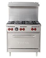 Vulcan SX36-6BP 36" 6-Burner Liquid Propane Range with Standard Oven - 198,000
