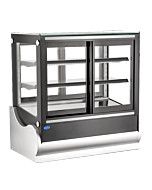 Zanduco 36" Black Square Refrigerated Self-Service Countertop Display Case with 185L Capacity - 110V, 275W