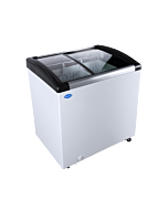 Zanduco 31" Ice Cream Display Chest Freezer with Curved Glass Top, 4 cu.ft. - 110V, 210W