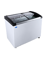 Zanduco 44" Ice Cream Display Chest Freezer with Curved Glass Top, 6.7 cu.ft - 110V, 265W