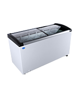 Zanduco 57" Ice Cream Display Chest Freezer with Curved Glass Top, 9.3 cu.ft - 110V, 270W
