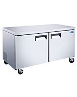 Zanduco 60" Stainless Steel 2-Door Undercounter Refrigerator with 425L Capacity - 115V, 285W - USA