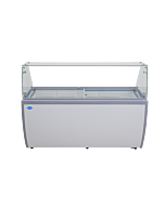 Zanduco 71" Gelato Dipping Cabinet with Flat Sneeze Guard, 13 Pans, and 450L Capacity - 110V, 295W