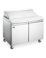 Zanduco 60" Mega Refrigerated Prep Table With 2 Doors and 16.56 cu.ft. Capacity - 115V, 1/4 HP