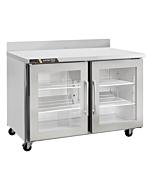 Centerline CLUC-36R-GD-WTLR 36" Two Glass Door Undercounter Refrigerator with Worktop - Left/Right Hinge