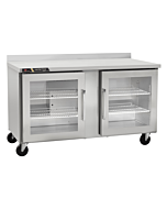 Centerline CLUC-60R-GD-WTLR 60" Two Glass Door Undercounter Refrigerator with Worktop - Left/Right Hinge