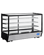Zanduco 48" Square Glass Countertop Refrigerated Display with 225L Capacity - 110-120V, 640W