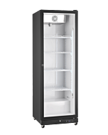 Zanduco 26" Black Refrigerator Single Glass Door Merchandiser with LED and 450L Capacity - 115V, 350W