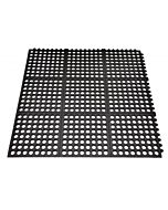 Omcan Black Anti-Fatigue Mat with Interlocking Edges, 3' x 3'