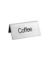 Omcan Stainless Steel Beverage Tent Sign - Coffee