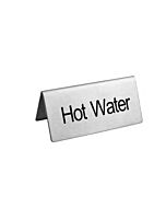 Omcan Stainless Steel Beverage Tent Sign - Hot Water