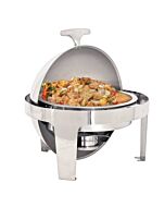 Omcan 5.6 L / 6 qt Round Stainless Steel Roll Top Chafer