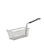 Omcan 11" x 5 5/8" x 4 1/8" H Nickel Plated Iron Fryer Basket with Front Hook
