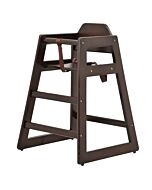 Omcan Commercial Wooden High Chair with Mahogany Finish