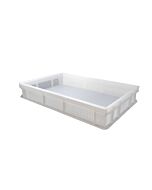 Omcan 23.6” x 15.7” x 3.93” Polypropylene Pasta Tray with Solid Base and Perforated Sides Tray - White