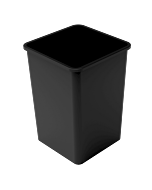 Omcan 35 Gallon (130 L) 19.5" x 19.5" x 27.7" Square Trash Can, Polyethylene - Black