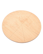 Omcan 19.7" x 0.5" Beech Round Cutting Board - 8 Carved Slices