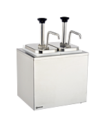 Omcan Stainless Steel Double 2 x 2L Pump Condiment Dispenser