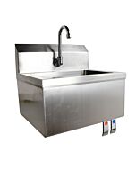 Zanduco Fabricated Hand Sink 15.25" x 17" x 13" with  Knee Valve/Gooseneck and Drain Basket