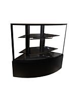 Zanduco 59" Refrigerated Corner Floor Glass Display Case with 12.4 cu.ft. Capacity