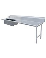 Zanduco 30" x 120" Right Side Soiled Dish Table with Two Sinks