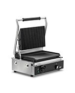 Vollrath PSG4-SG120 13 1/2" x 9 1/4" Single Cast Iron Panini Grill with Grooved Plates - 120V