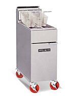 American Range AF-25/25 Fryer Floor Model with Split Pot 40-50 lb. Capacity Natural Gas or Liquid Propane - 160,000 BTU