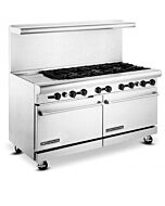 American Range AR-12G-8B 60" Heavy Duty Gas Range with 12" Griddle - 346,000 BTU