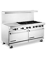 American Range AR-24G-6B 60" Heavy Duty Gas Range with 24" Griddle - 302,000 BTU