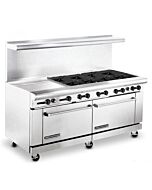 American Range AR-24G-8B 72" Heavy Duty Gas Range with 24" Griddle - 366,000 BTU