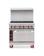 American Range AR36-4 36" Heavy Duty Gas Range with 4 Open Wide Burners - 163,000 BTU