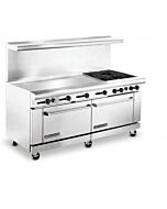 American Range AR-48G-4B 72" Heavy Duty Gas Range with 48" Griddle - 278,000 BTU